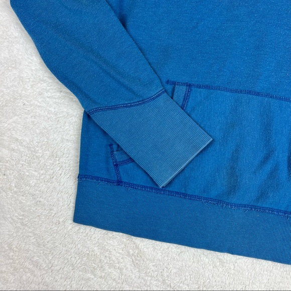 VS Pink Distressed Blue Star Notch Top Hoodie Sweater Large - Picture 2 of 11